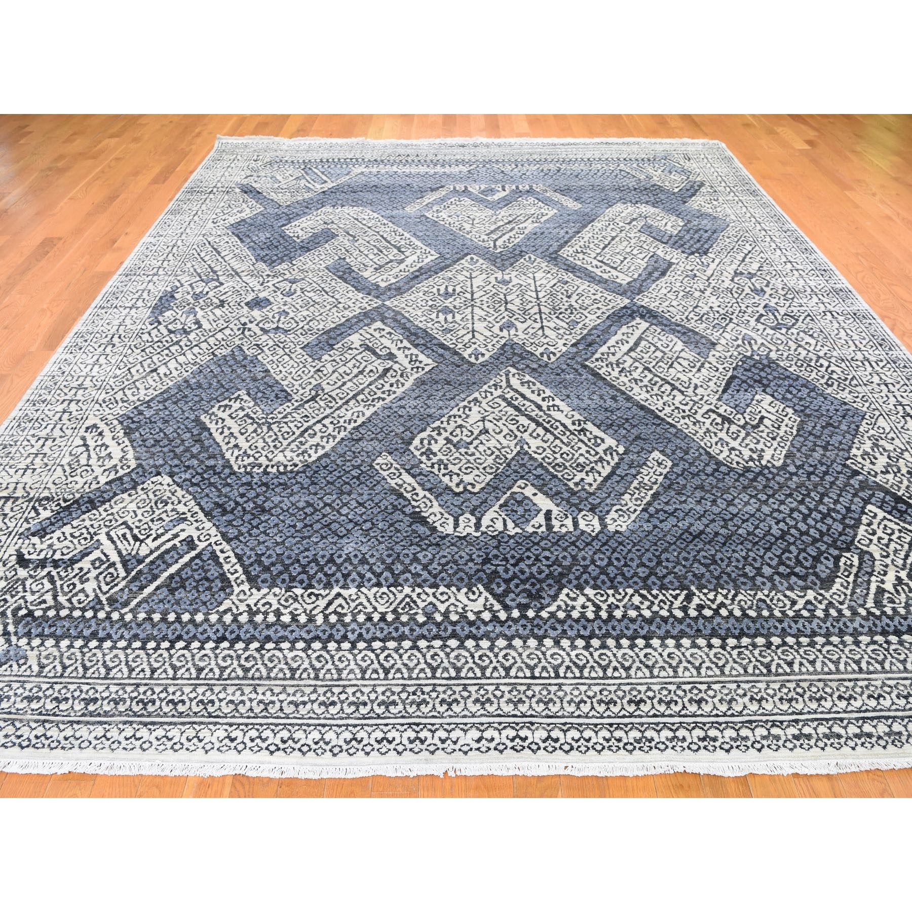 Modern & Contemporary Silk Hand-Knotted Area Rug 9'0
